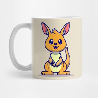 Cute Kangaroo Wearing Watch Cartoon Mug